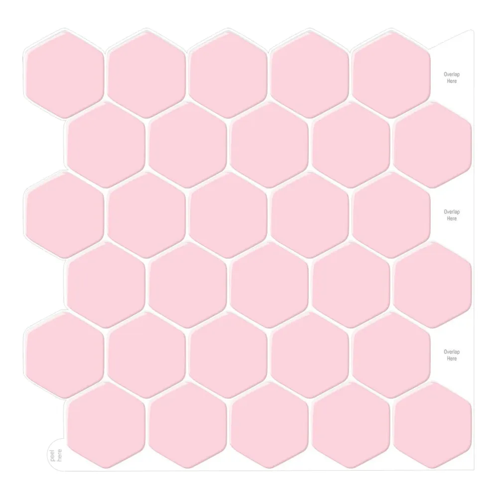 Pink Hexagon Peel and Stick Backsplash Tile con Sistema di Ventilazione
