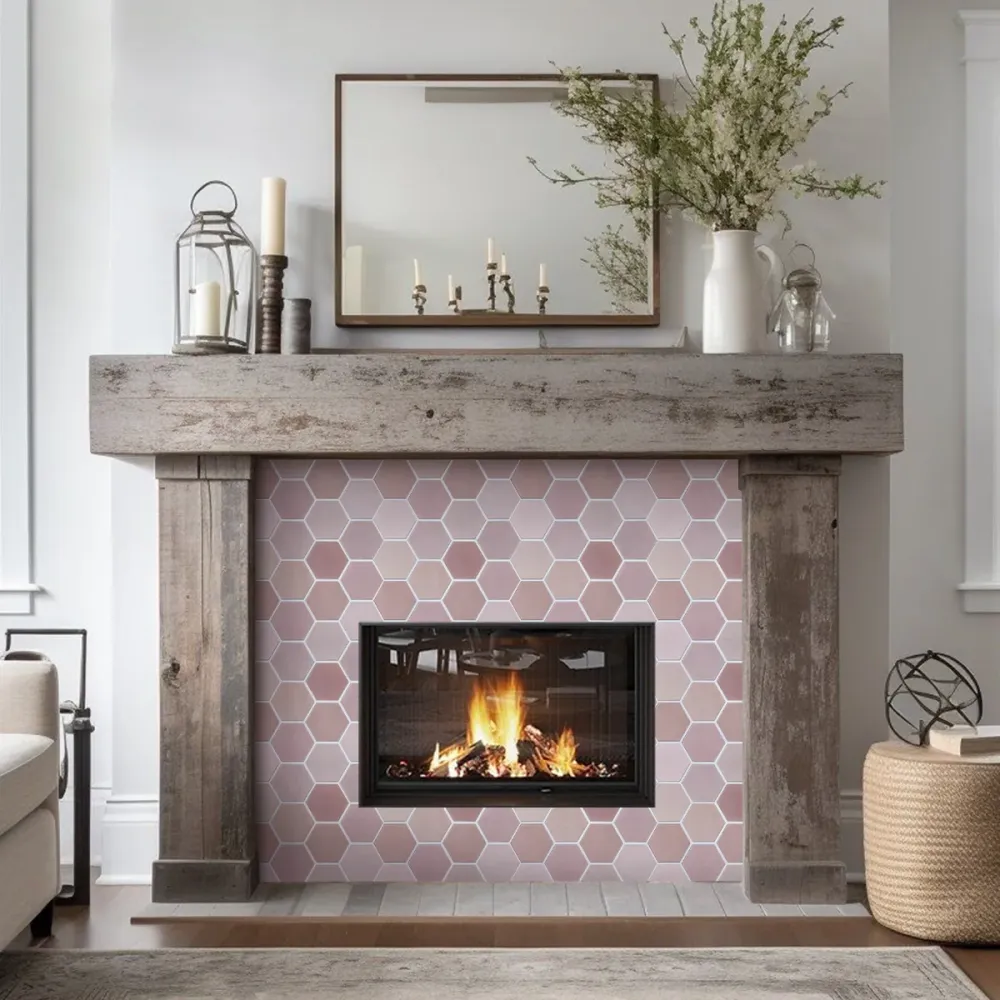 3D Pink Hexagon Peel and Stick Wall Tile con Serratura Combinazione