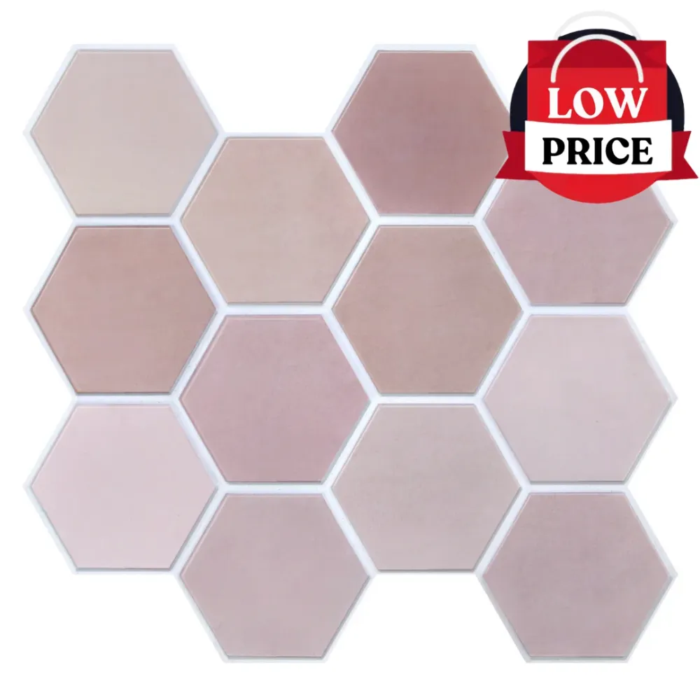 3D Pink Hexagon Peel and Stick Wall Tile con Serratura Combinazione