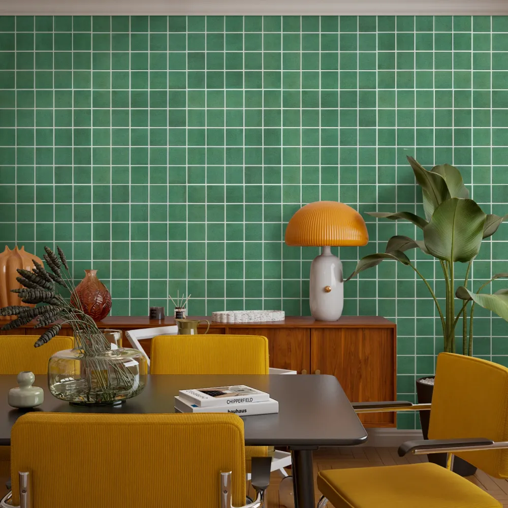 Premium da Giardino 3D Green Square Peel and Stick Wall Tile