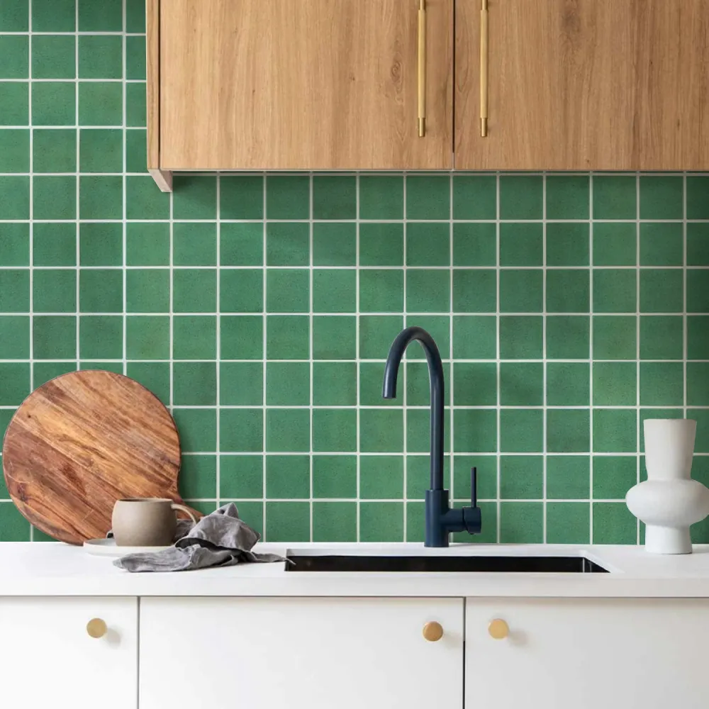 Premium da Giardino 3D Green Square Peel and Stick Wall Tile
