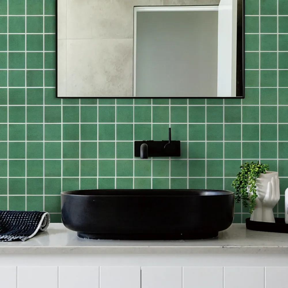 Premium da Giardino 3D Green Square Peel and Stick Wall Tile