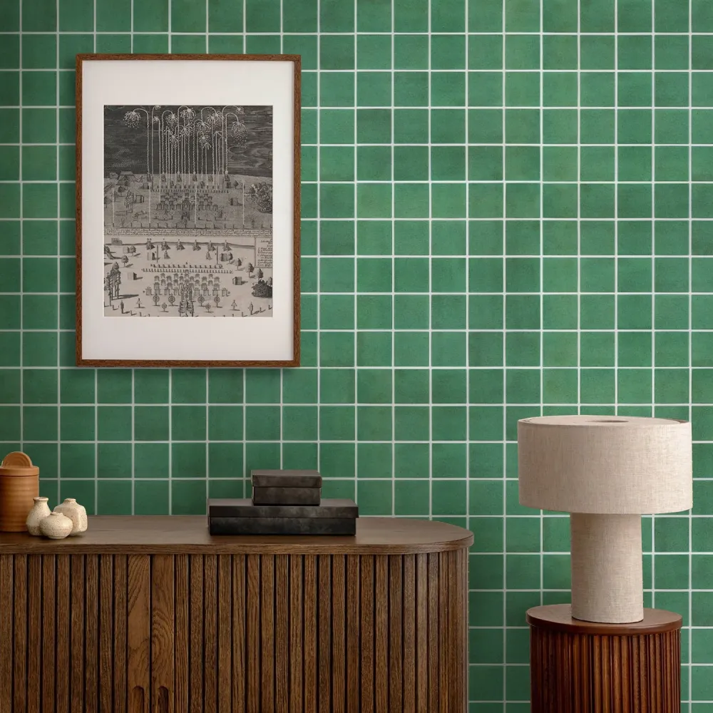 Premium da Giardino 3D Green Square Peel and Stick Wall Tile