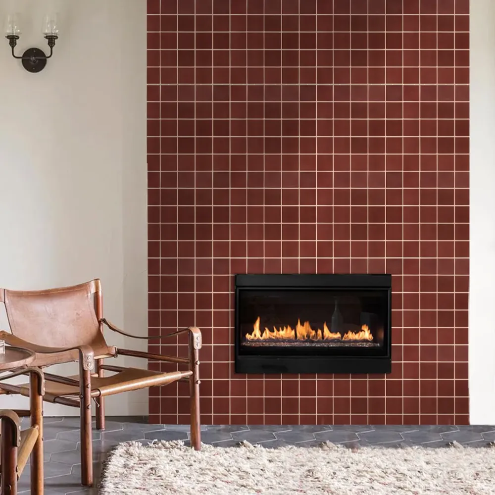3D Red Square Peel and Stick Wall Tile per Esterno Durevole