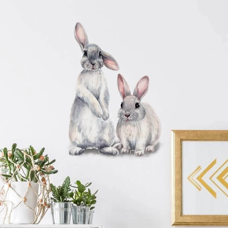 Two Rabbits are Watching on You Peel and Stick Wall Decals Compatible con Pannelli Solari (Tetto)