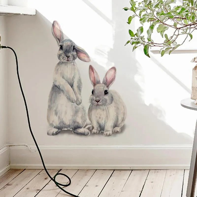 Two Rabbits are Watching on You Peel and Stick Wall Decals con Fondo Ventilato