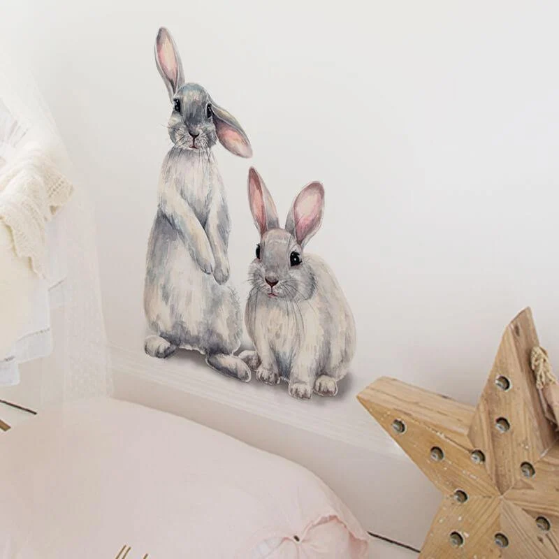 Two Rabbits are Watching on You Peel and Stick Wall Decals con Fondo Ventilato