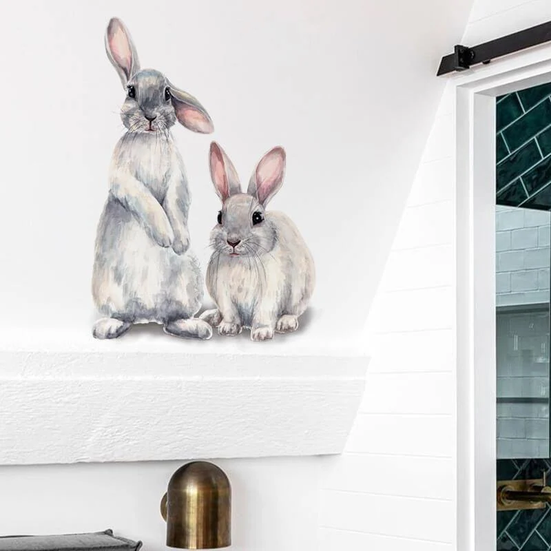 Two Rabbits are Watching on You Peel and Stick Wall Decals con Fondo Ventilato