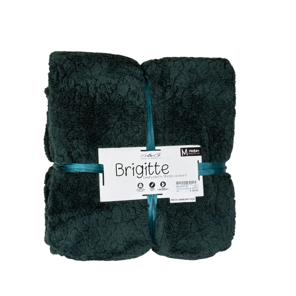 S&G Coperta pile Brigitte Verde bosco Singolo