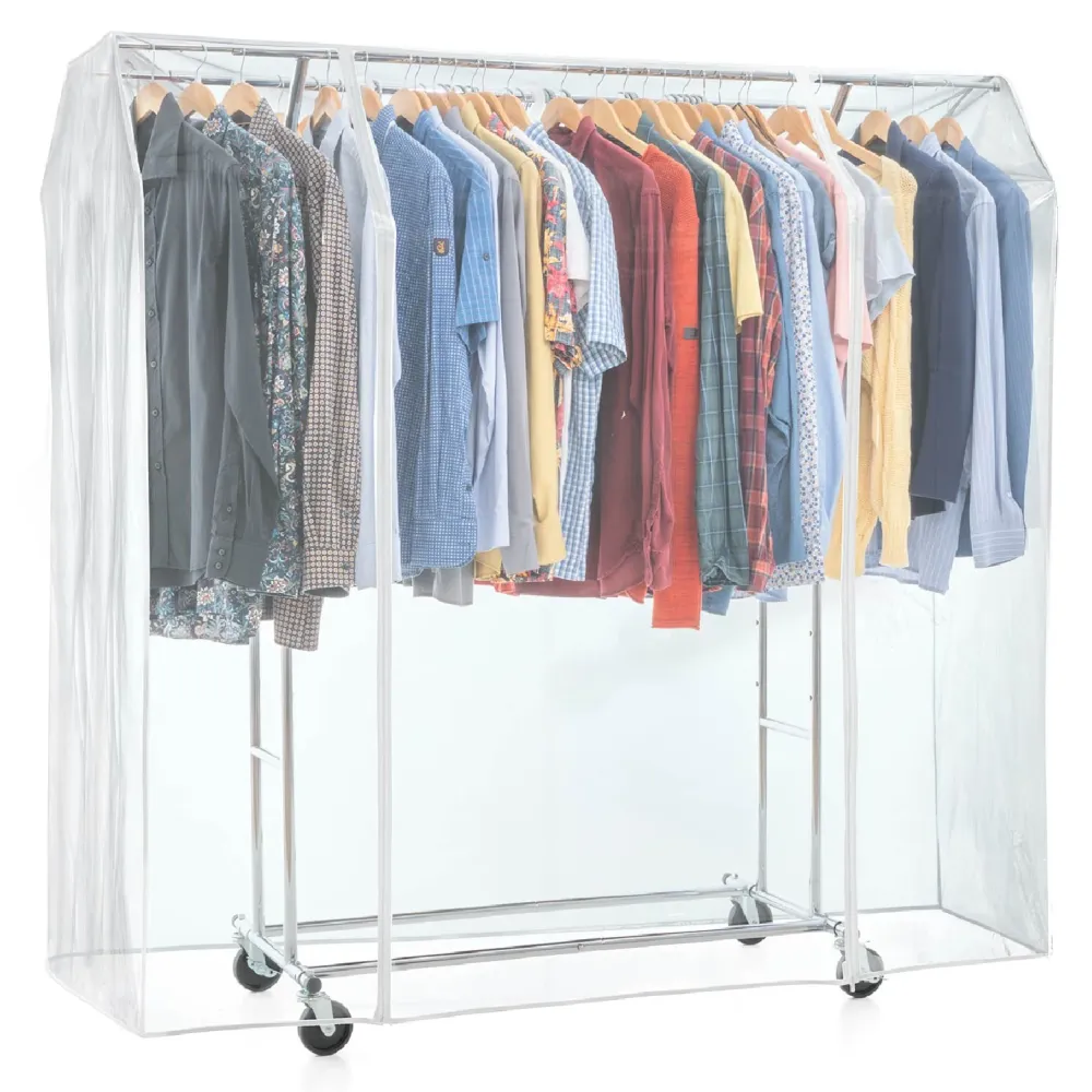 Tatkraft Safe – Copri stand appendiabiti, Grande 169×90×170cm, 2 cerniere, protezione da polvere, umidità, raggi UV, Trasp...
