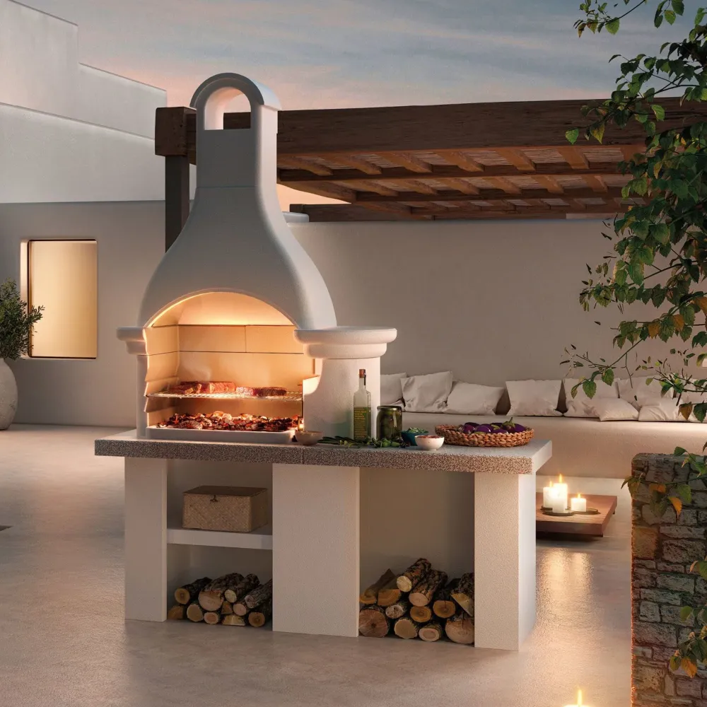 Barbecue cemento legna LANZAROTE - PALAZZETTI perfetto per cucinare all’aperto con stile e funzionalità
