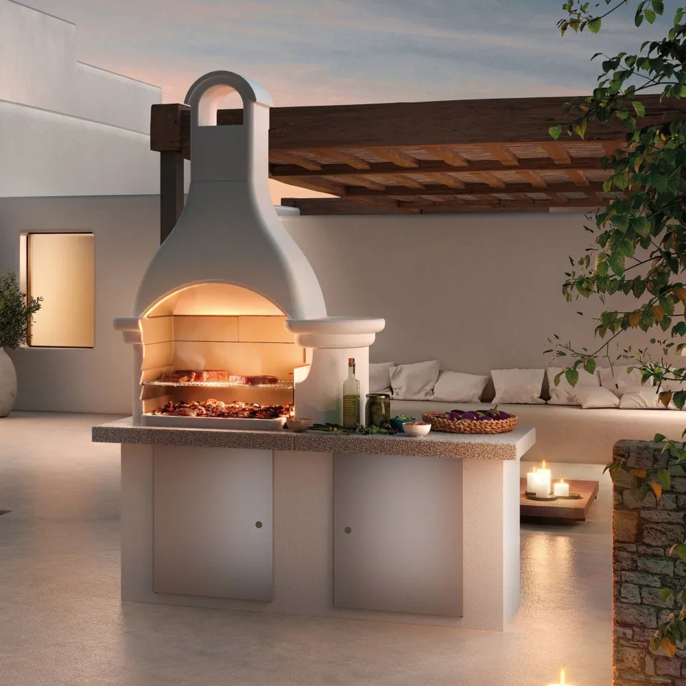 Barbecue cemento legna LANZAROTE - PALAZZETTI perfetto per cucinare all’aperto con stile e funzionalità