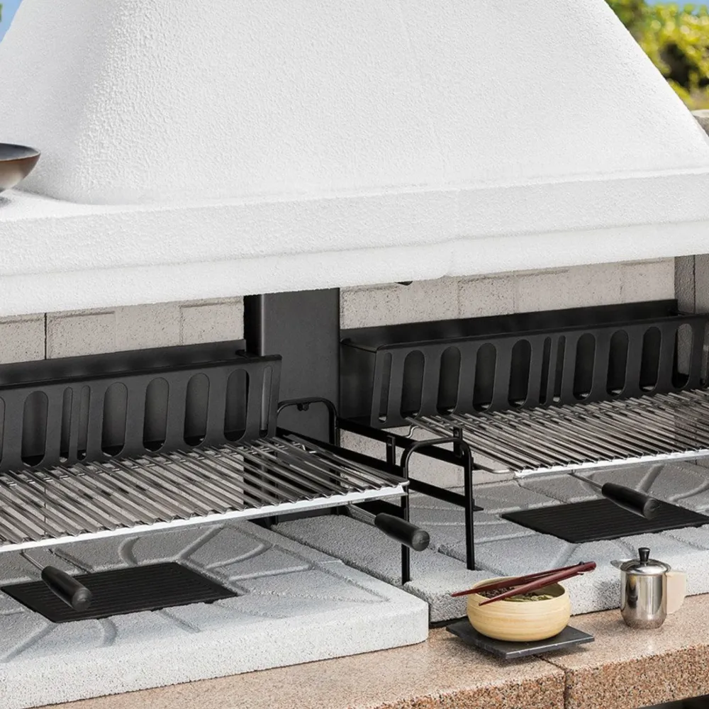 Barbecue cemento legna MIAMI con doppia griglia - PALAZZETTI sistema Fast-Fire per cotture intensive all’aperto