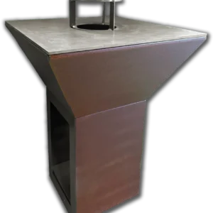 Barbecue piastra legna diametro 75x75 struttura tipo corten.