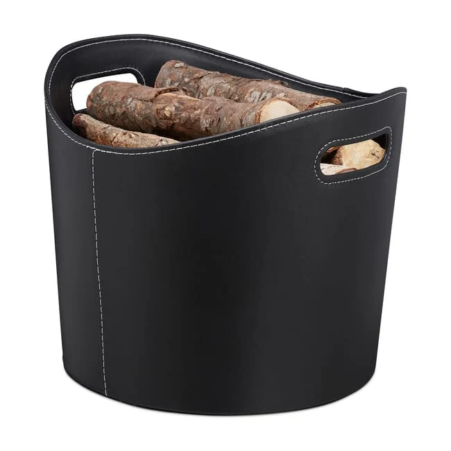 Cesta porta legna simil pelle - Aduro Proline Ø39