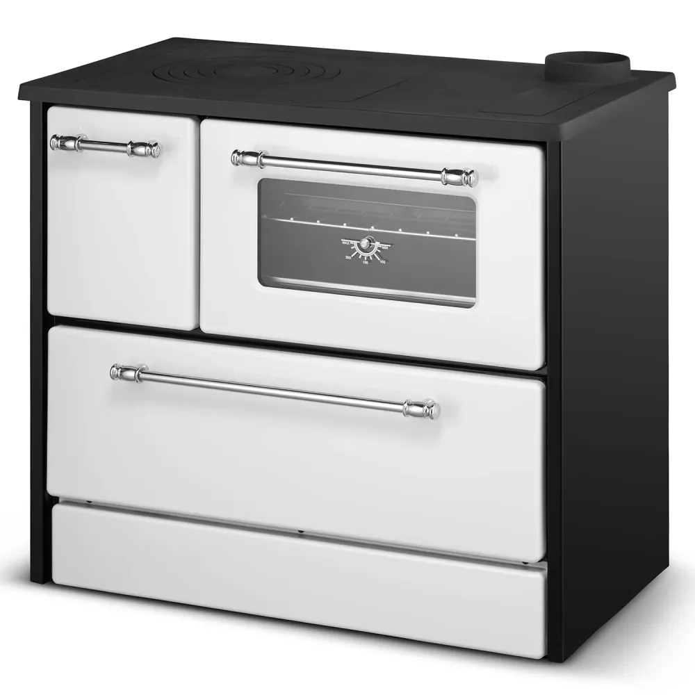 Cucina Legna Stufa 9 Kw Bianca Beatrice L87xP51xH79 Ecodesign