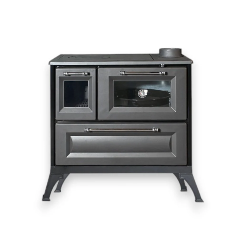 Cucina e stufa legna 7.7 Kw ghisa 87.5x55.2xH81,2 cm antracite