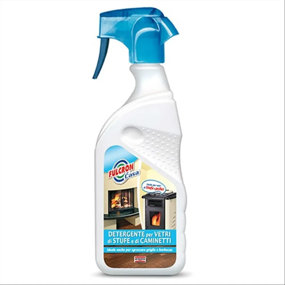 Detergente "Fulcron casa" pulizia vetri di stufe e caminetti legna e pellet 500 ml