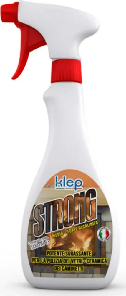 Detergente "Strong" pulizia vetri di stufe e caminetti legna e pellet 500 ml