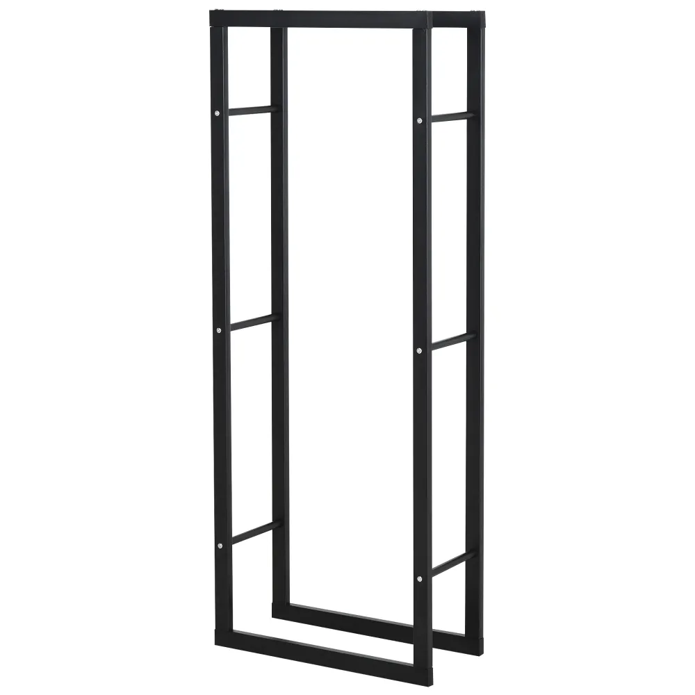 Easycomfort Scaffale Porta Legna Legnaia Verticale Supporto per Legna Portata 100kg Metallo 60 × 25 × 150cm