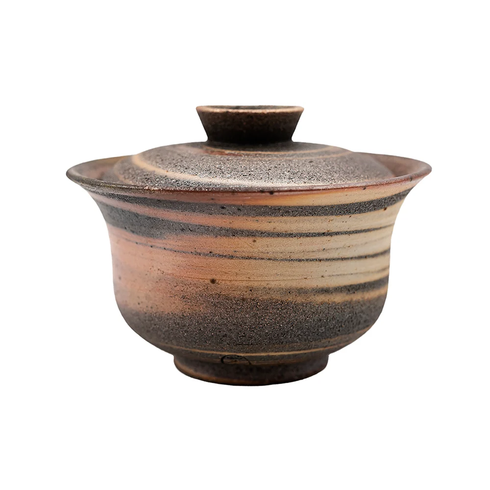 Gaiwan argilla marmorizzata Dehua cotto legna # 94996