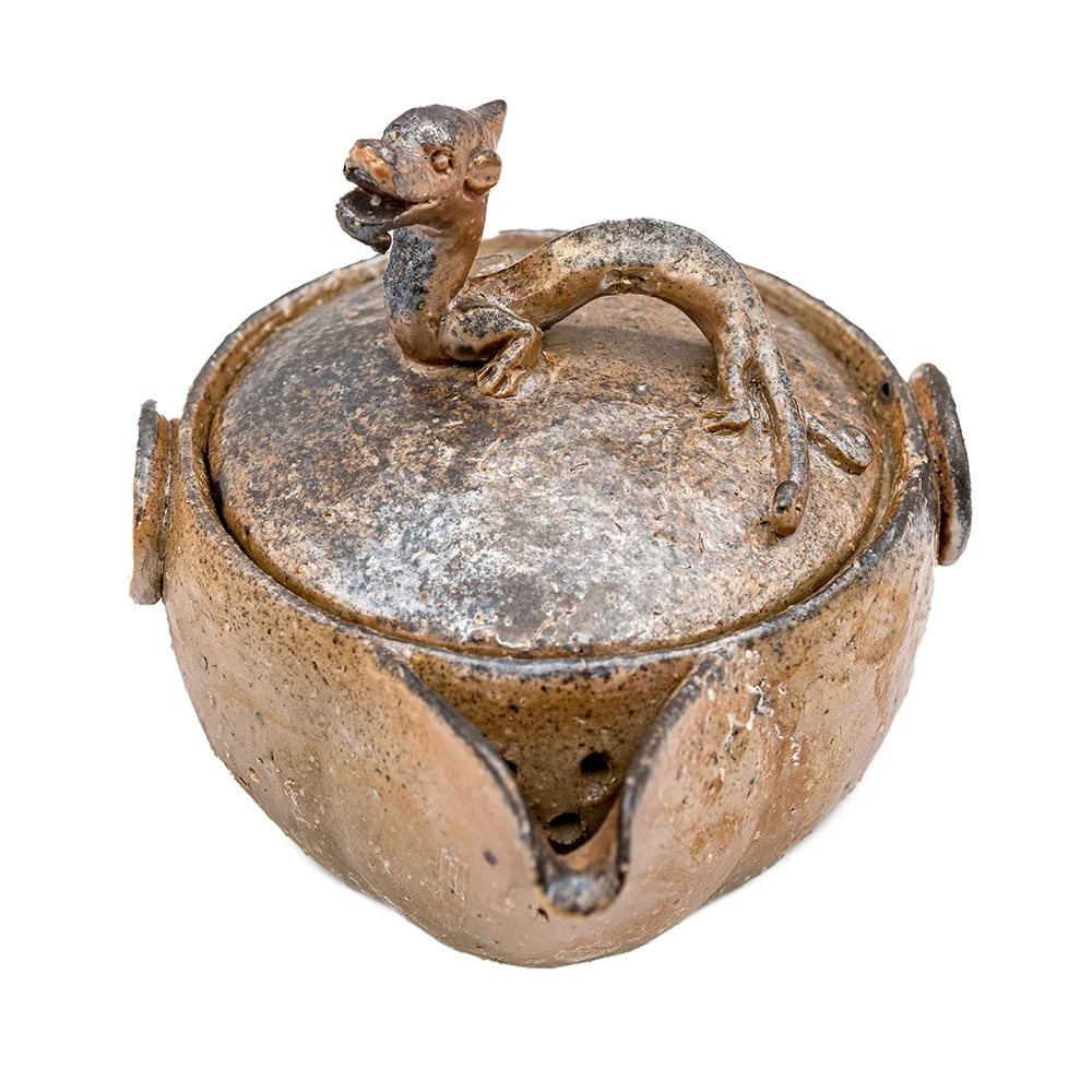 Gaiwan Dragon Treasure Porcellana Dehua Cotto Legna # 94916