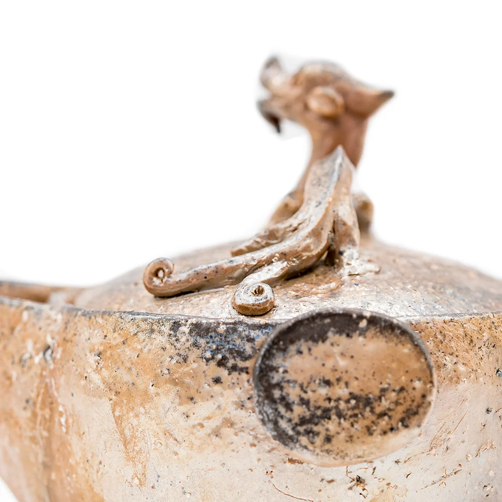 Gaiwan Dragon Treasure Porcellana Dehua Cotto Legna # 94916