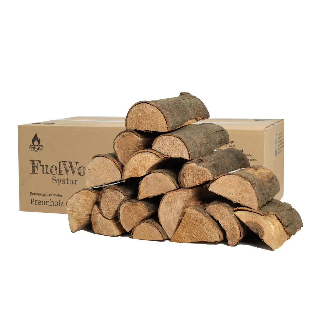 Legna da ardere di quercia rossa essiccata al forno 45 litri - lunghezza del tronco ca. 25 cm - contenuto di umidità del l...