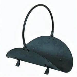PORTALEGNA NERO CON MANICO CM 48 COLORE NERO PER CAMINO STUFA LEGNA FER 192538