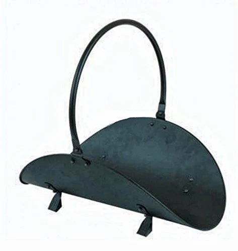PORTALEGNA NERO CON MANICO CM 48 COLORE NERO PER CAMINO STUFA LEGNA FER 192538