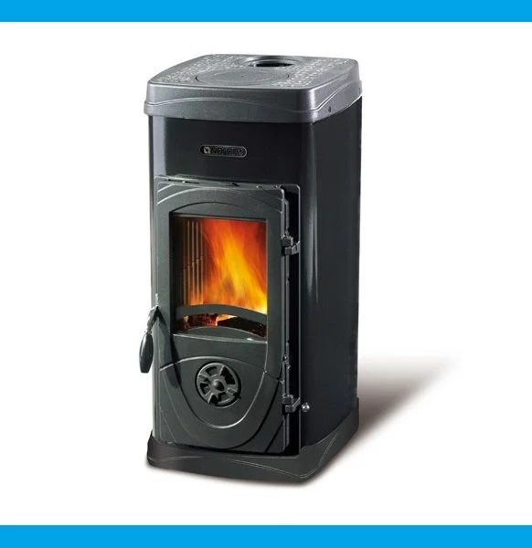 Stufa Legna Acciaio E Ghisa Fuoco Continuo La Nordica Extraflame Mod. Super Junior 5 Kw Nero