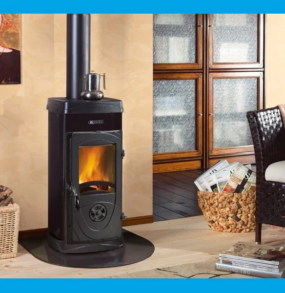 Stufa Legna Acciaio E Ghisa Fuoco Continuo La Nordica Extraflame Mod. Super Junior 5 Kw Nero