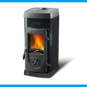 Stufa Legna Acciaio E Ghisa Fuoco Continuo La Nordica Extraflame Mod. Super Max 6 Kw Verde