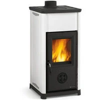 Stufa Legna Acciaio E Ghisa La Nordica Extraflame Mod. Tea 6,6 Kw Bianca Cod. 93154