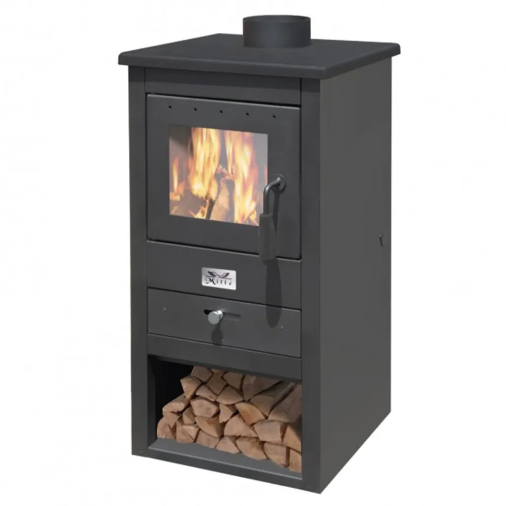 Stufa legna "Athena" 13 kW 94 cm acciaio verniciato caminetto "Made Italy"