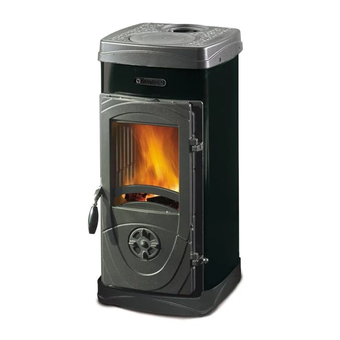 Stufa Legna Bruciatutto Nordica mod.Super Junior 5 Kw versione Nera 64 kg