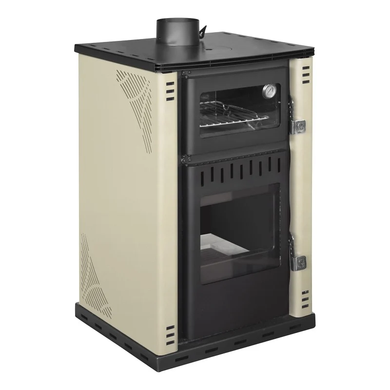 Stufa Legna Con Forno 27,6Kw Termostufa boiler 38lt Elsa Beige
