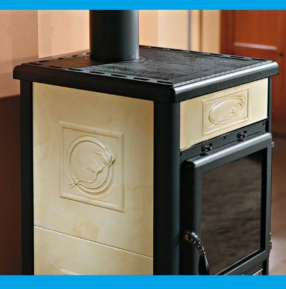 Stufa Legna Ghisa La Nordica Extraflame Mod. Rossella R1 8,8 Kw Pergamena