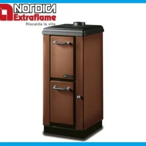 Stufa Legna La Nordica Extraflame Modello Mignon 4 Kw Marrone Acciaio E Ghisa