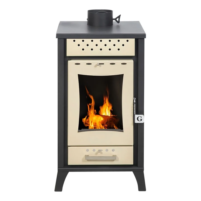 Stufa Legna Olga Beige potenza 15 Kw L45,5xp48,5xh91