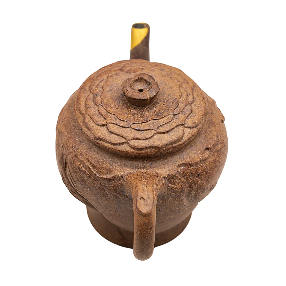 Teiera Yixing legna con coperchio loto e Kintsugi dorato n. 95078, 145 ml