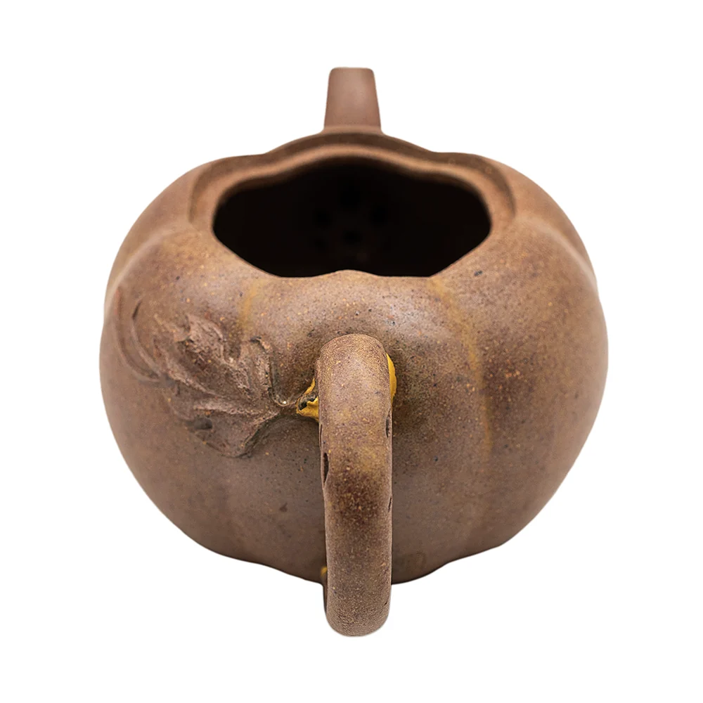 Teiera Yixing legna forma zucca con manico Kintsugi # 95080