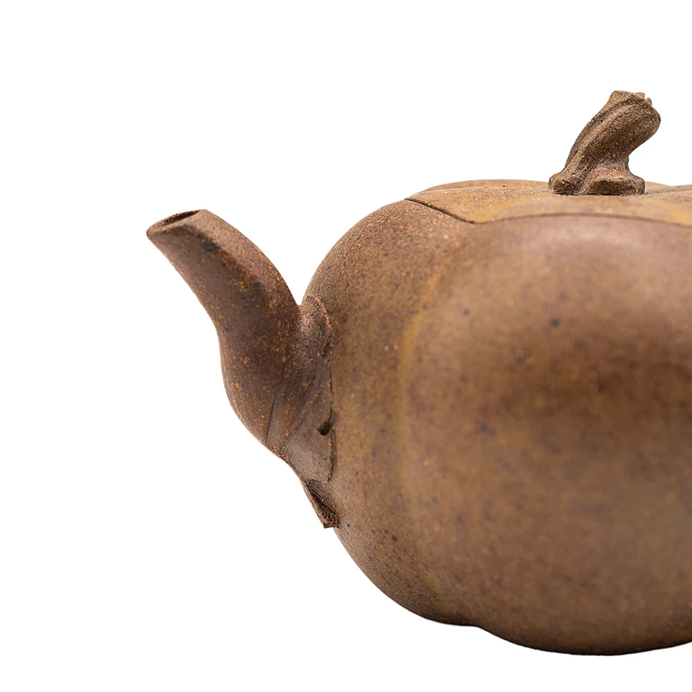 Teiera Yixing legna forma zucca con manico Kintsugi # 95080