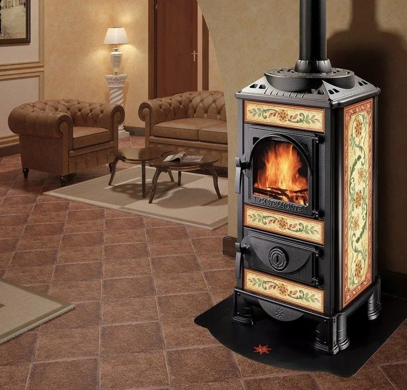 Termostufa legna CASTELMONTE Mod. TERMO HELIOS CERAMICA LM 15Kw
