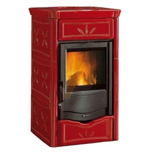 Termostufa Legna La Nordica Extraflame Mod. Termonicoletta Evo Con Sistema D.S.. 12,8 Kw Bordeaux
