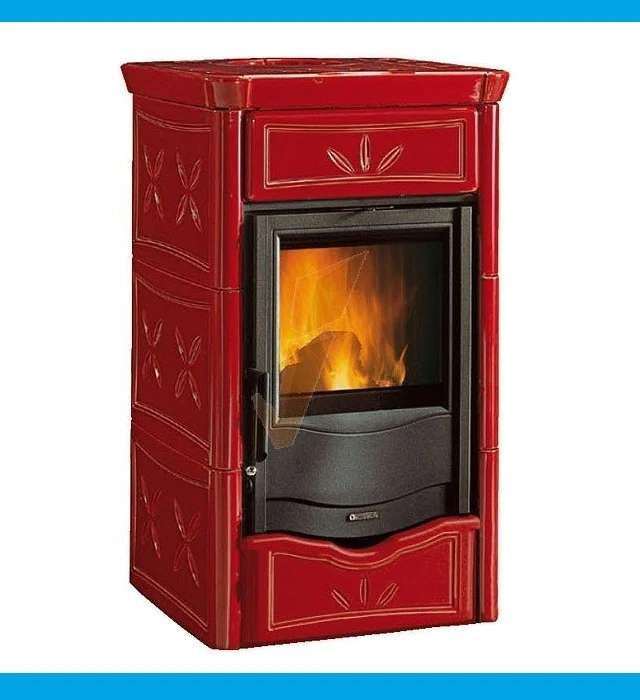 Termostufa Legna La Nordica Extraflame Mod. Termonicoletta Evo Con Sistema D.S.. 12,8 Kw Bordeaux