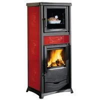 TERMOSTUFA LEGNA LA NORDICA EXTRAFLAME MODELLO TERMOROSSELLA PLUS FORNO CON SISTEMA D.S.. 13,5 KW BORDEAUX