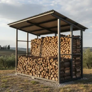 Tettoie per Legna Acciaio - Legnaia Coperta Su Misura