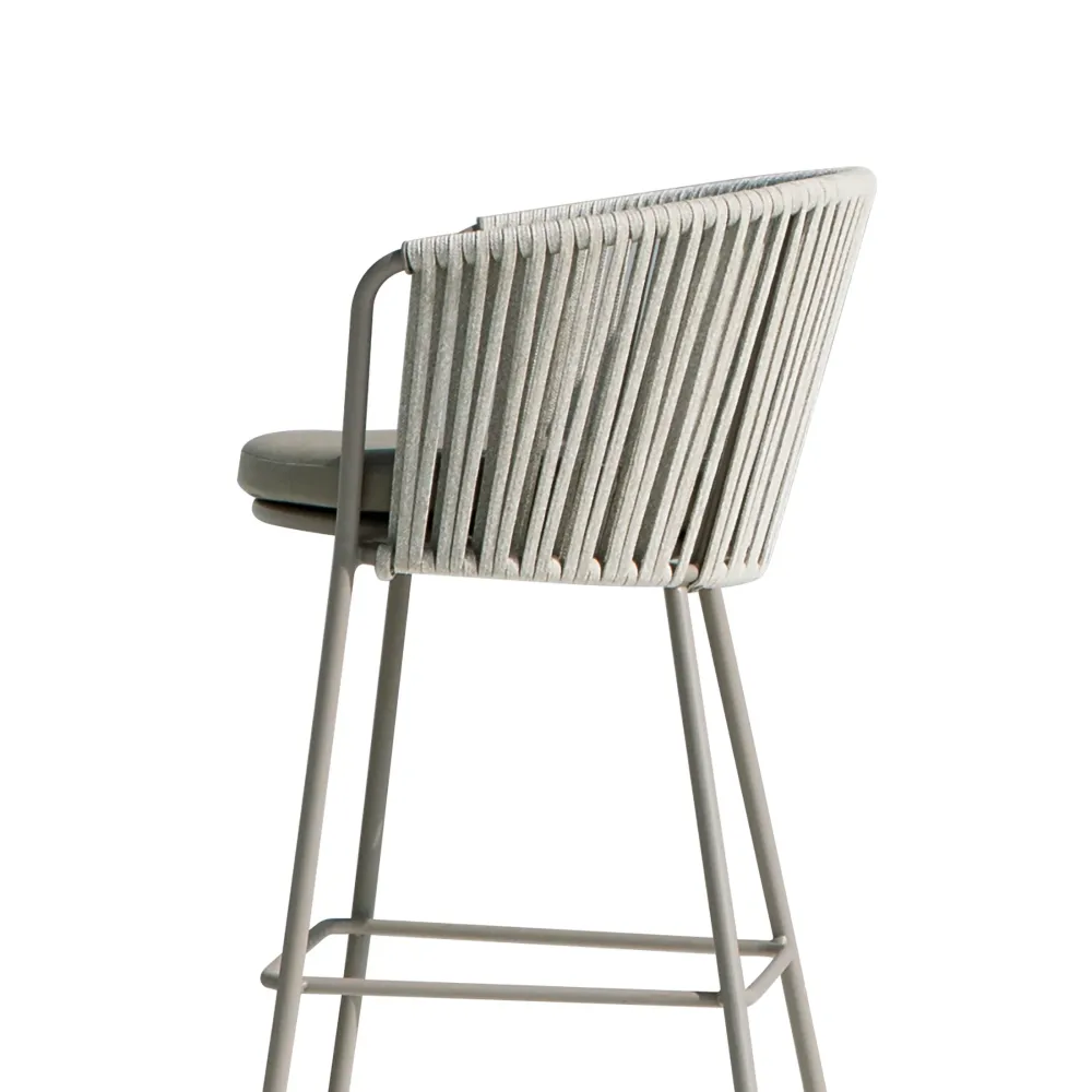 Sgabello elevato acciaio inox e corda "Daisy Rope" da giardino cm 62x53 104h