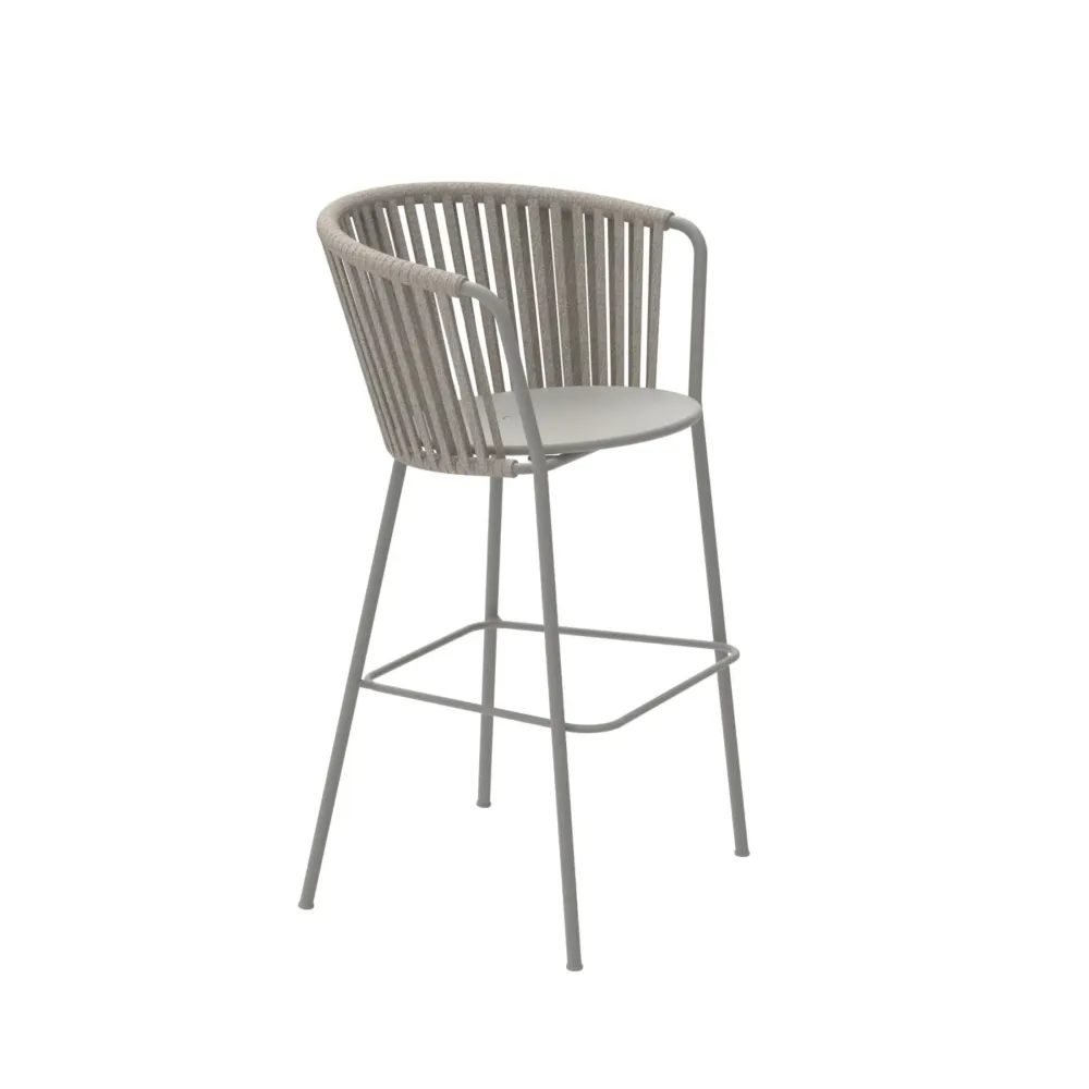 Sgabello elevato acciaio inox e corda "Daisy Rope" da giardino cm 62x53 104h